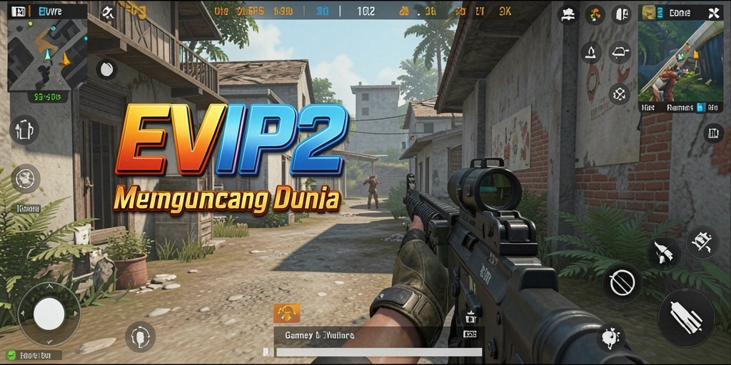 Tampilan gameplay intens dari EVIP2 dalam pertempuran FPS.
