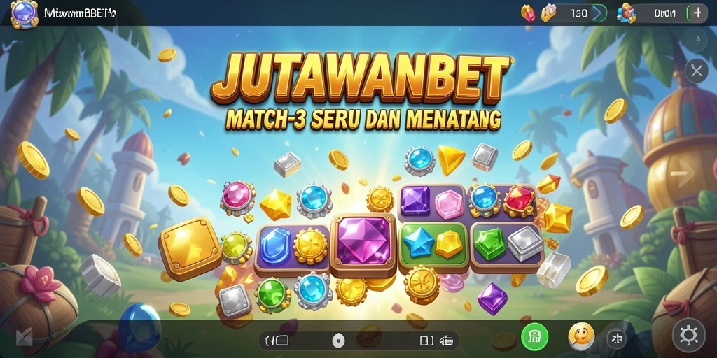 Tangkapan layar JUTAWANBET menampilkan momen seru gameplay Match-3.