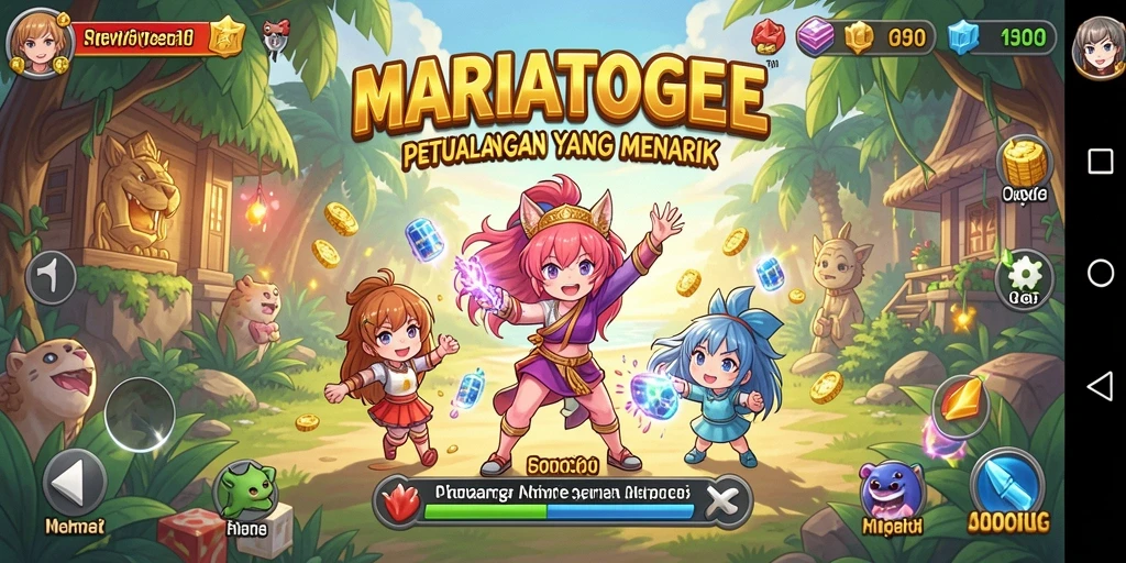 Screenshot MARIATOGEL menampilkan petualangan seru dalam permainan Anime.