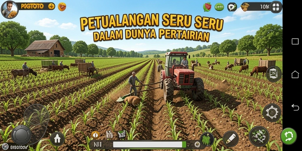 Tangkapan layar PGTOTO menampilkan aktivitas seru bertani.